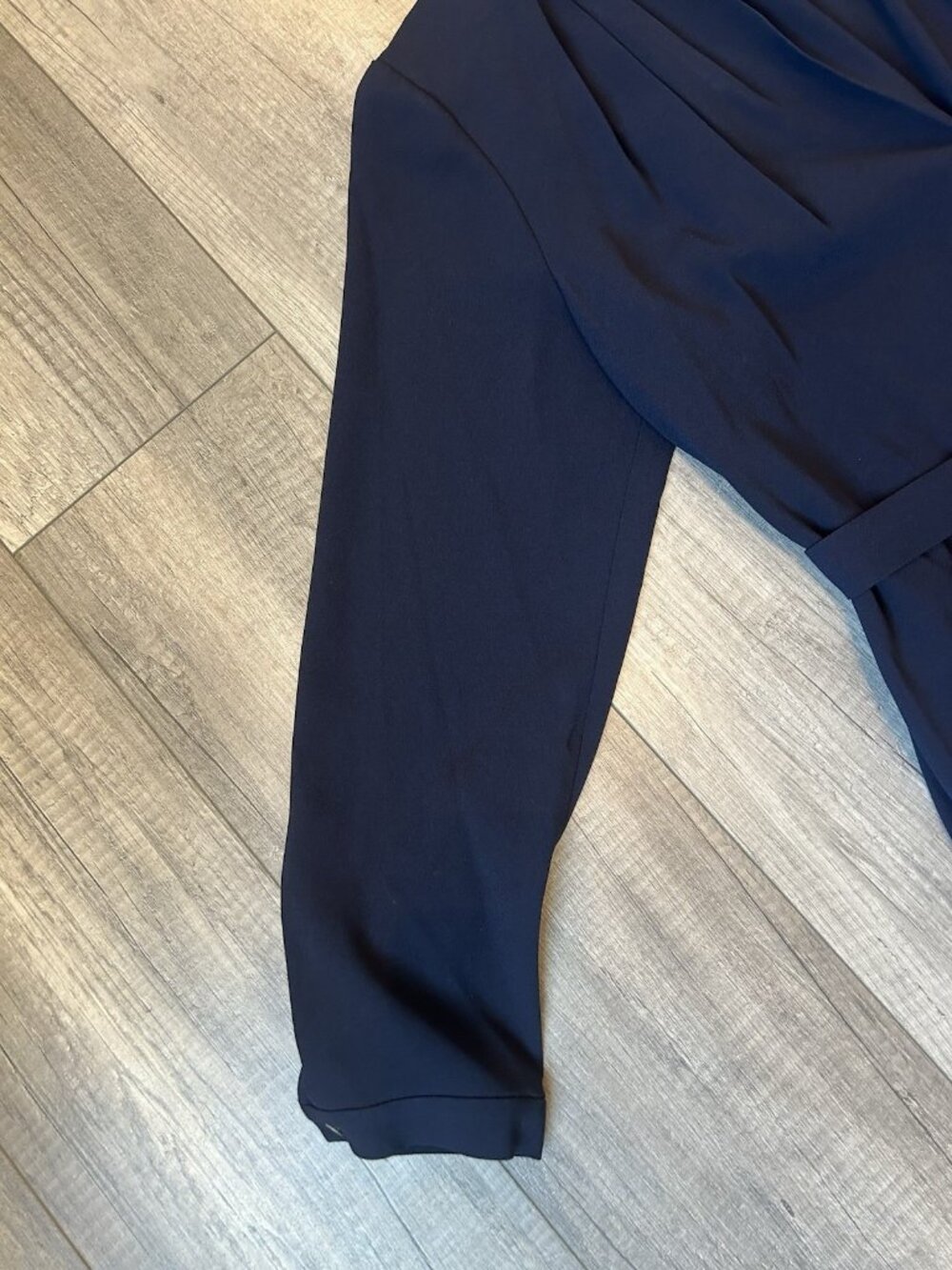 Kobi Halperin Charlee Dress M Navy Blue Long Sleeve Belted NWT $398 Pockets Zip - Picture 2 of 16
